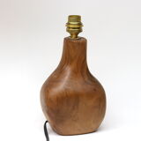 Modernist lamp foot free form in solid walnut by Richard Lecompte