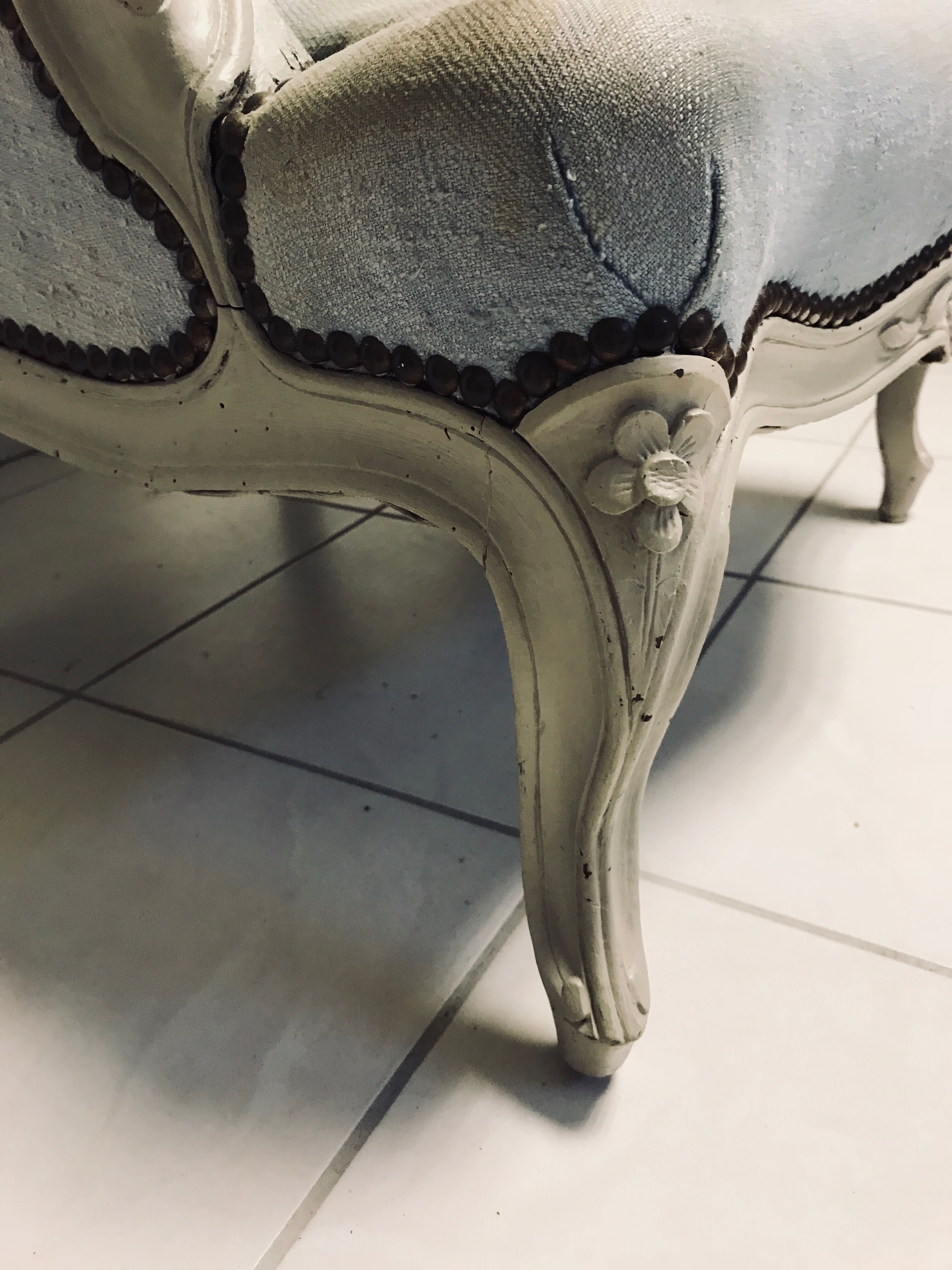 Fauteuil voltaire bleu clair