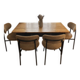 20th century farmhouse table with black base