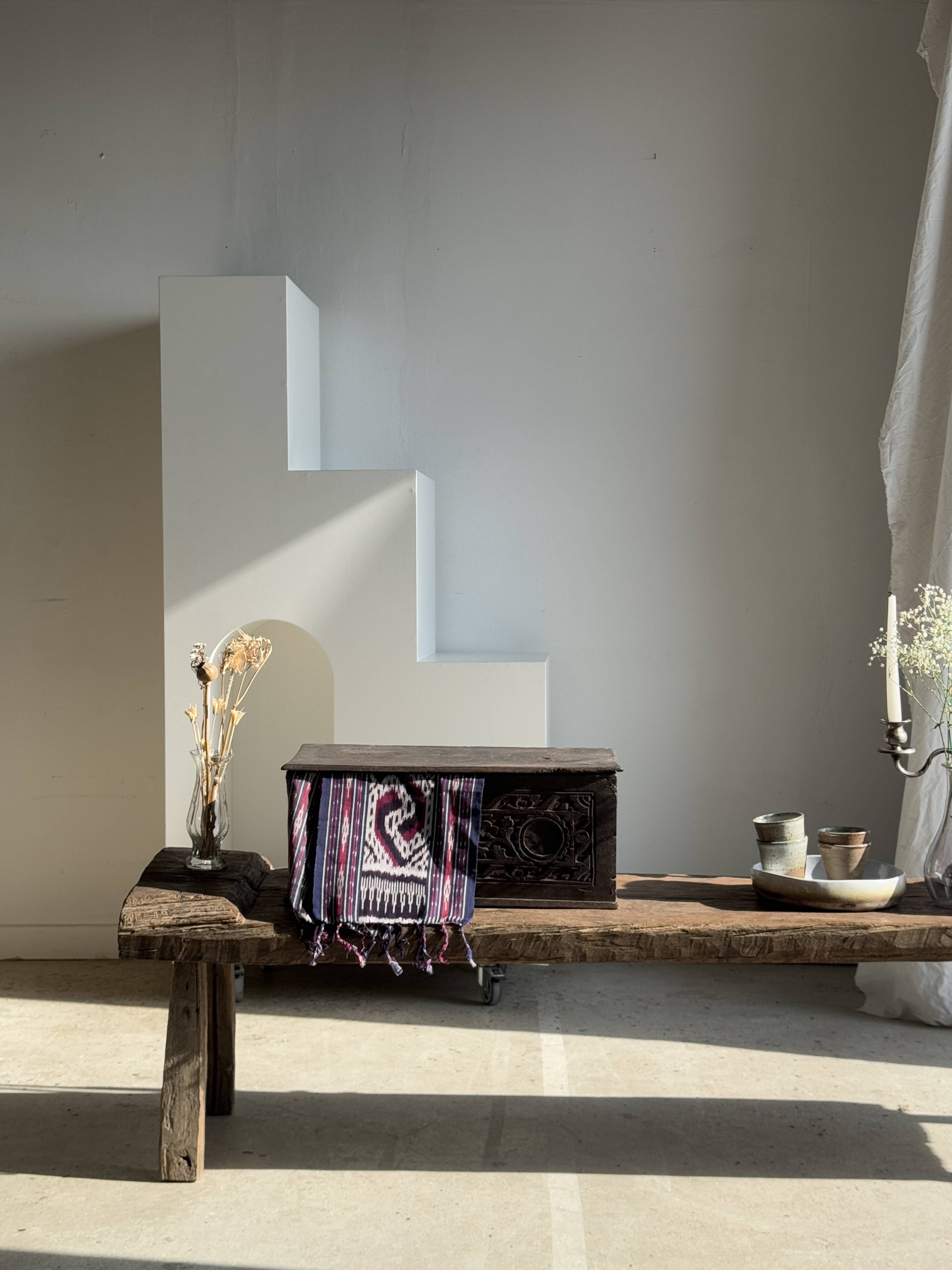 Very large bench in old teak H:50cm L:2m06