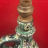 Ceramic lamp foot to be identified signed (helguen?). 21.5 hours of socket