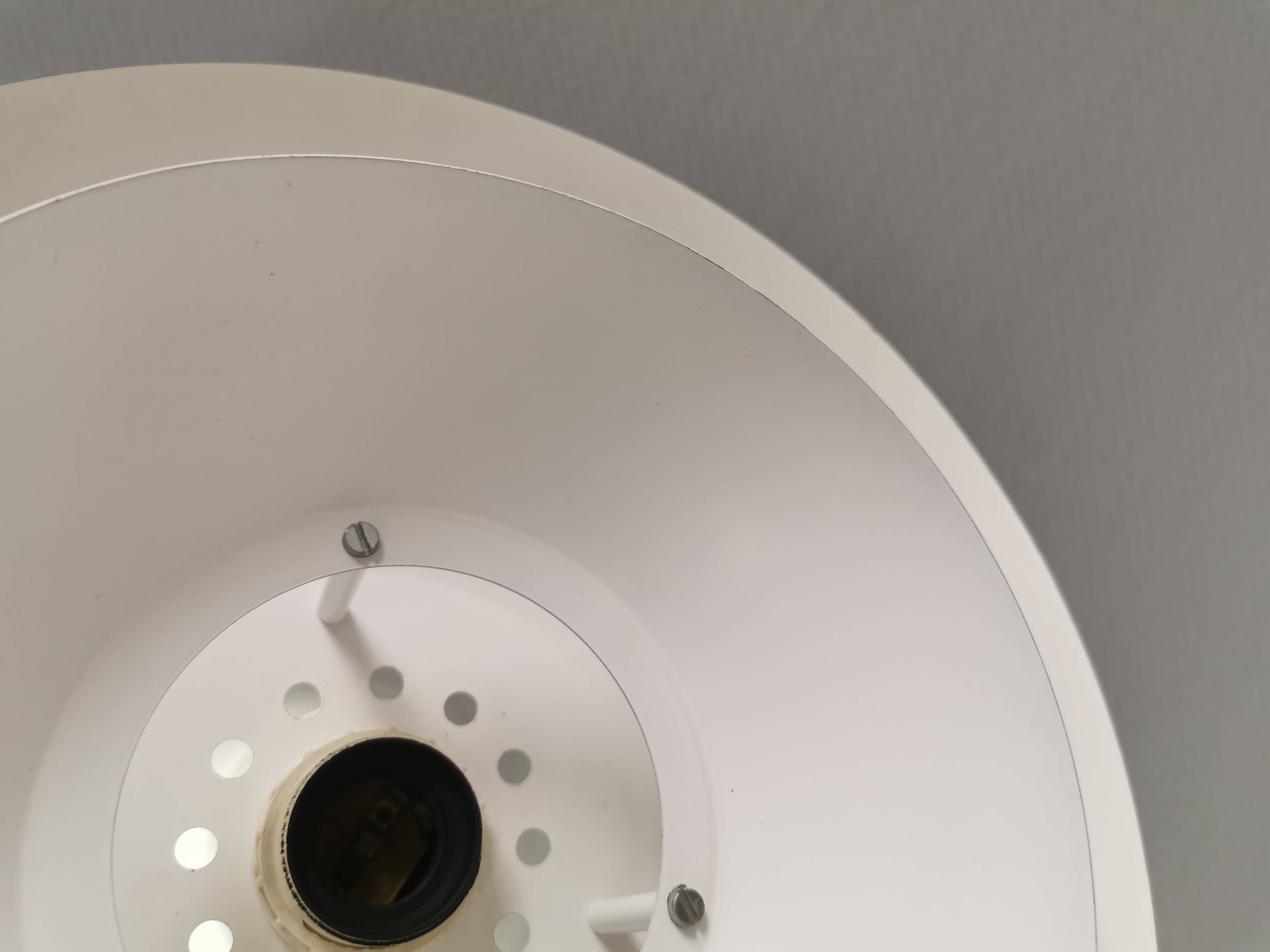 White hanging lamp from the 1980s, produced by Form-Light Denmark.