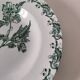 Plate by A. Lebacqz & M. Bouchart, green floral decoration, Richelieu model