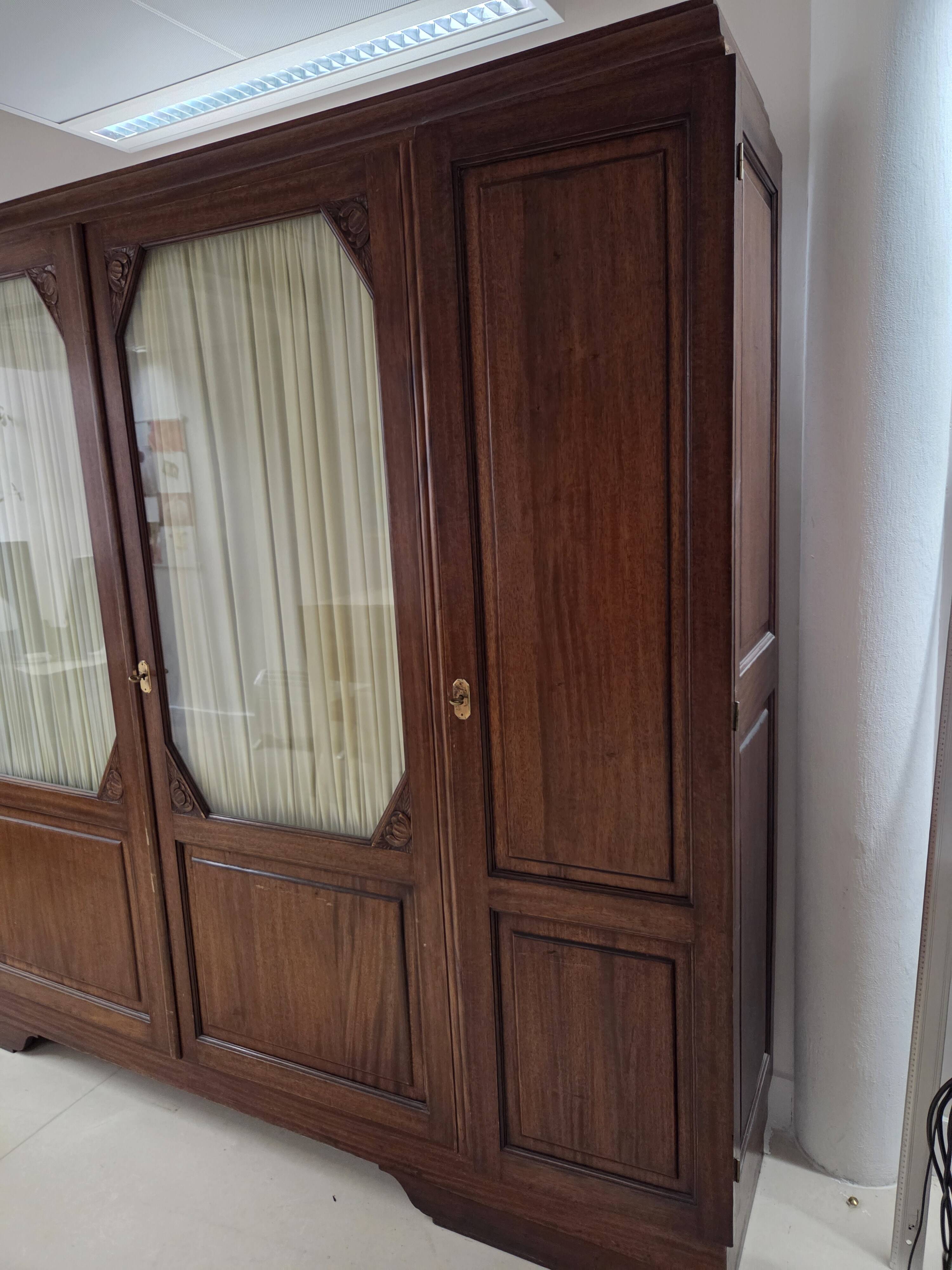 Large antique oak administration cabinet