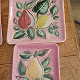 Set of 10 vintage enameled earthenware plates Renouveau Cagnes sur Mer