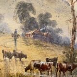 Watercolor paintings "Lucustrene Landscape" Edwin Earp (1851-1945)