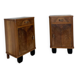 Tables de chevet italiennes élégantes de style art déco des années 1940/1950.