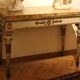 Italian Louis XVI White Lacquer and Giltwood Console with Scagliola Siena Marble Top
