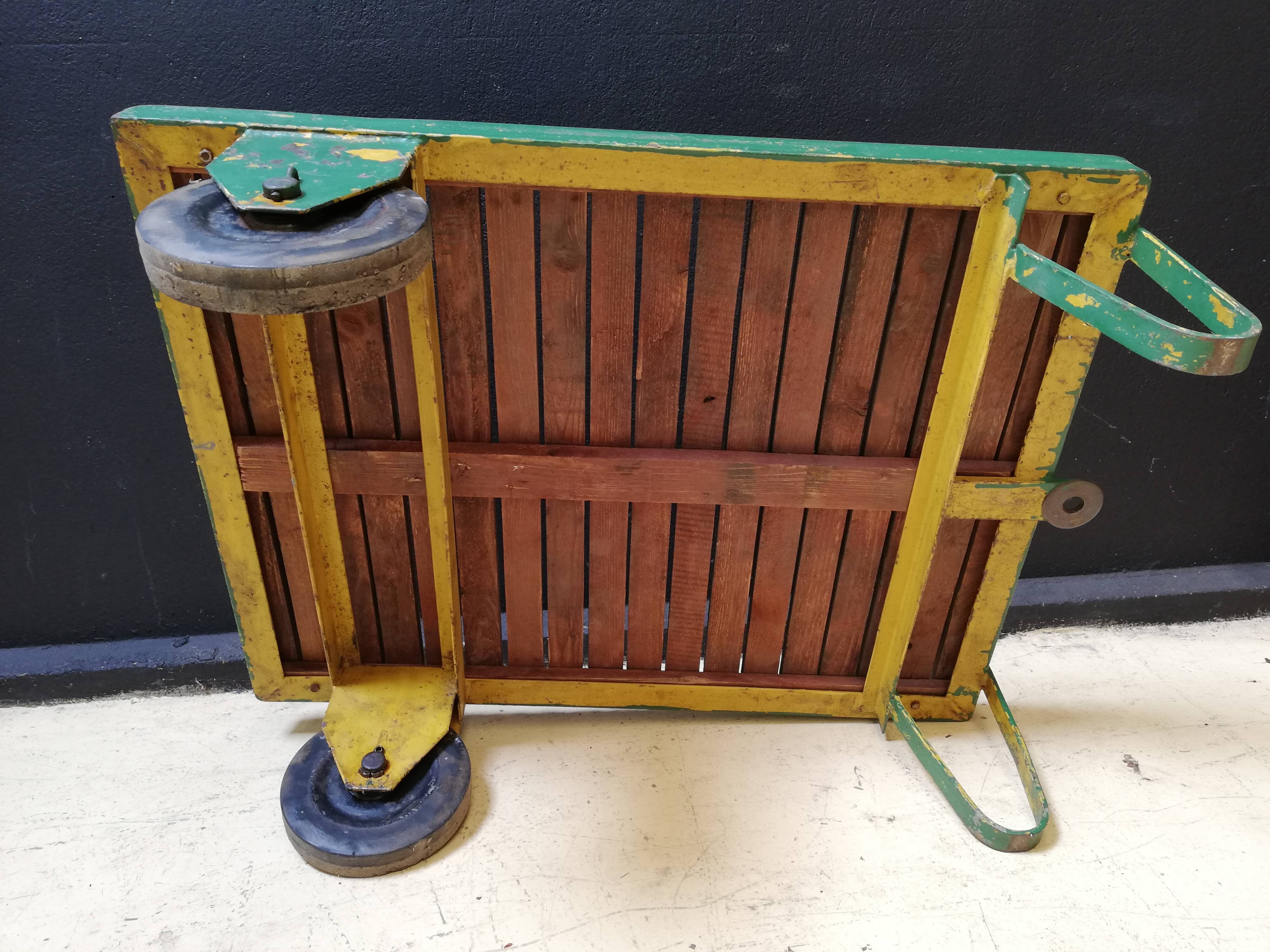Coffee table, industrial trolley