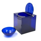 Space age blue plastic Ice Bucket, Studio Opi, Cini & Nils Italy, ca. 1970s