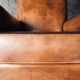 Fauteuil Club vintage en cuir « cognac »
