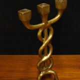 Brutalist bronze chandelier