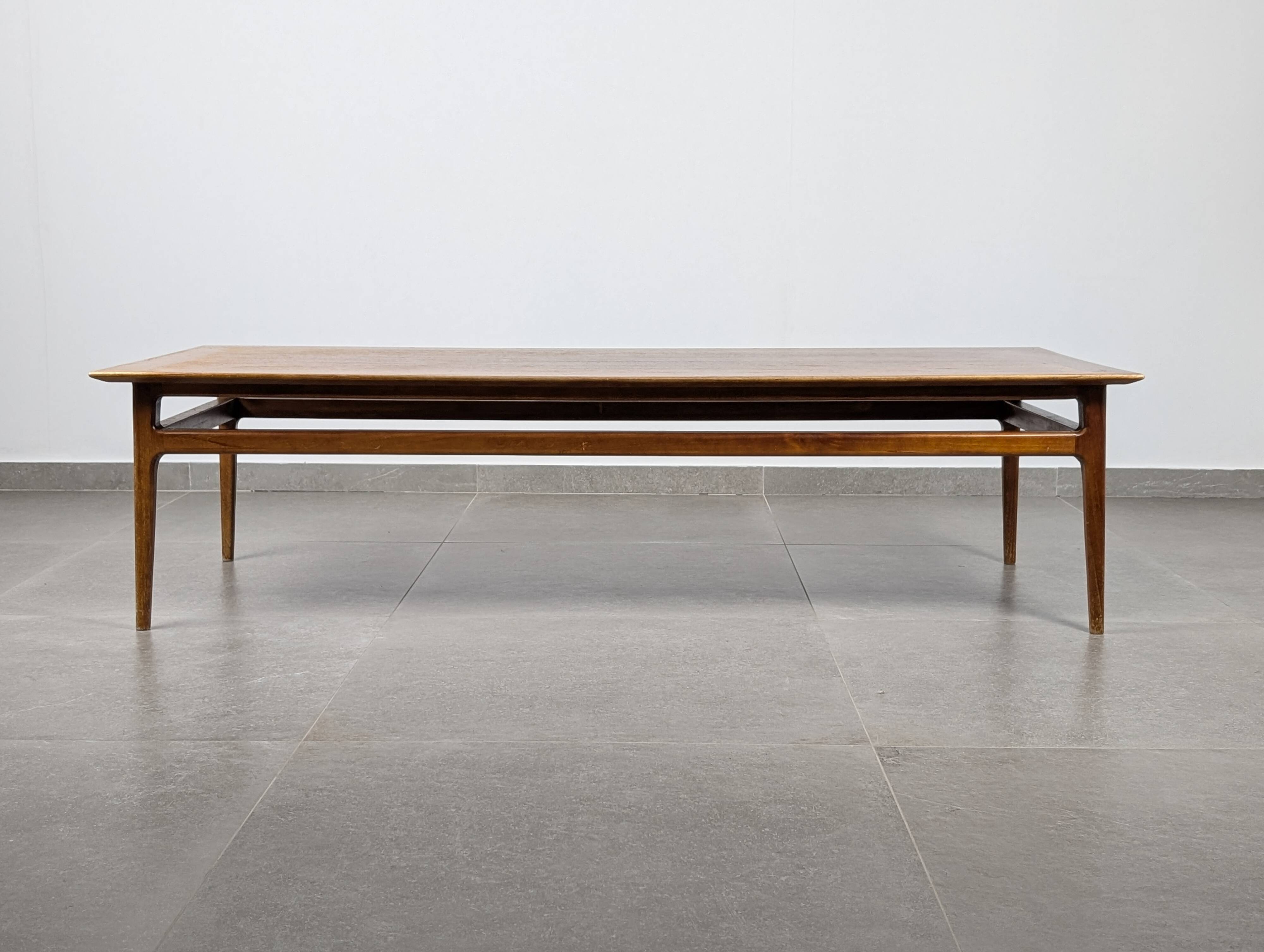 Scandinavian Modern Large Danish Teak Coffee Table 1950s
