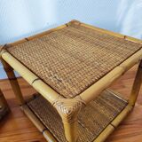 Pair of rattan end table bedside tables