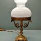 Tripod table lamp - Gilded bronze, opaline - 50s - France
