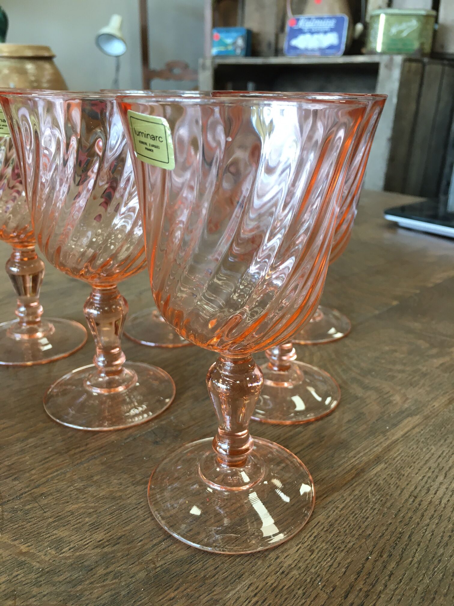 6 Rosaline Luminarc water glasses