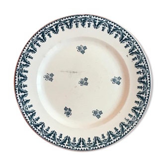 Vintage iron earth plate, flower borders