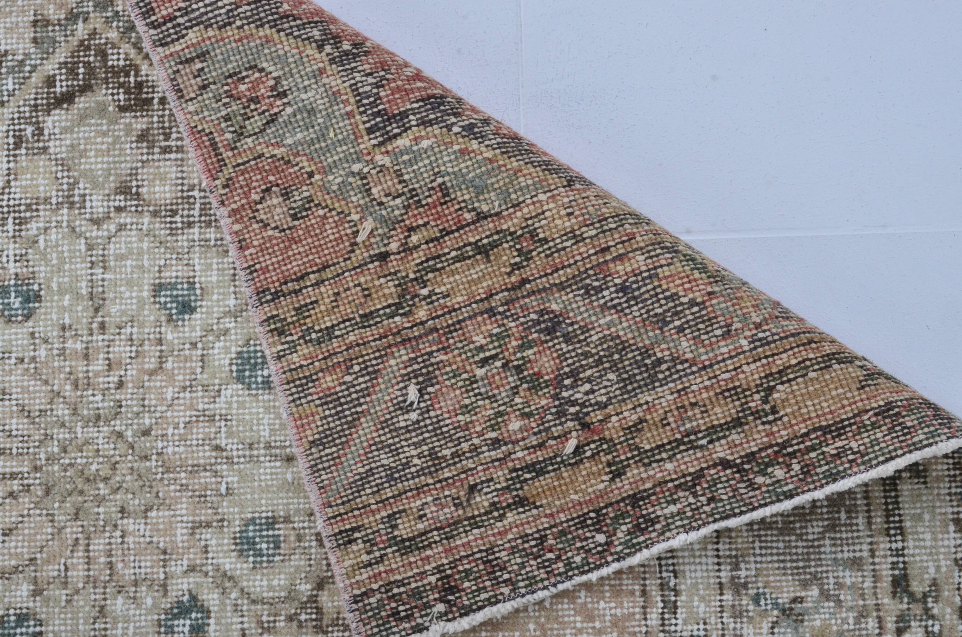 Oushak Handknotted Wool Floral Carpet sku 3457