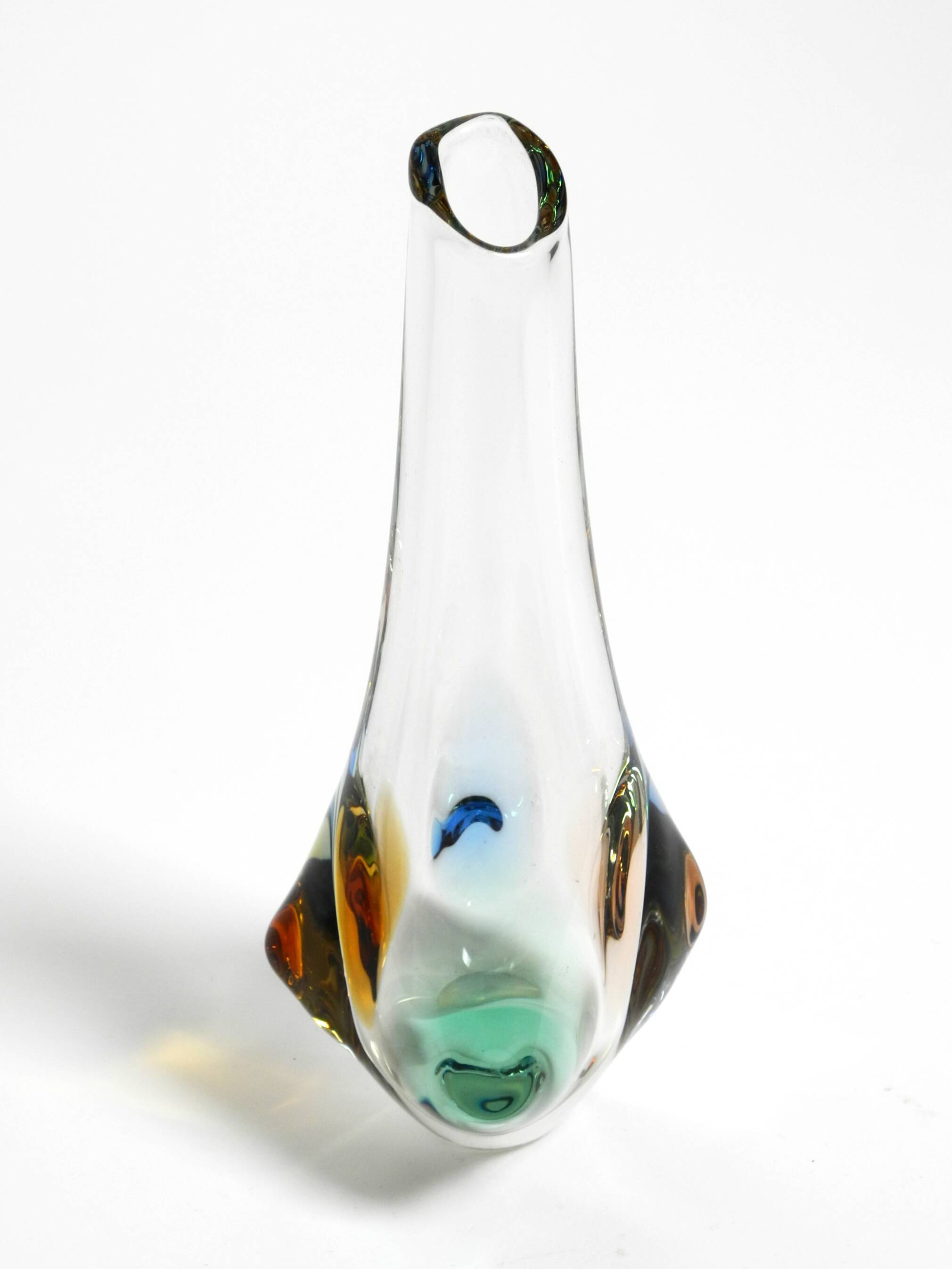 Deux vases en cristal des années 1960 par Miroslav Klinger pour Bohemia Glass.