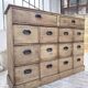 1950s pine workshop cabinet with drawers