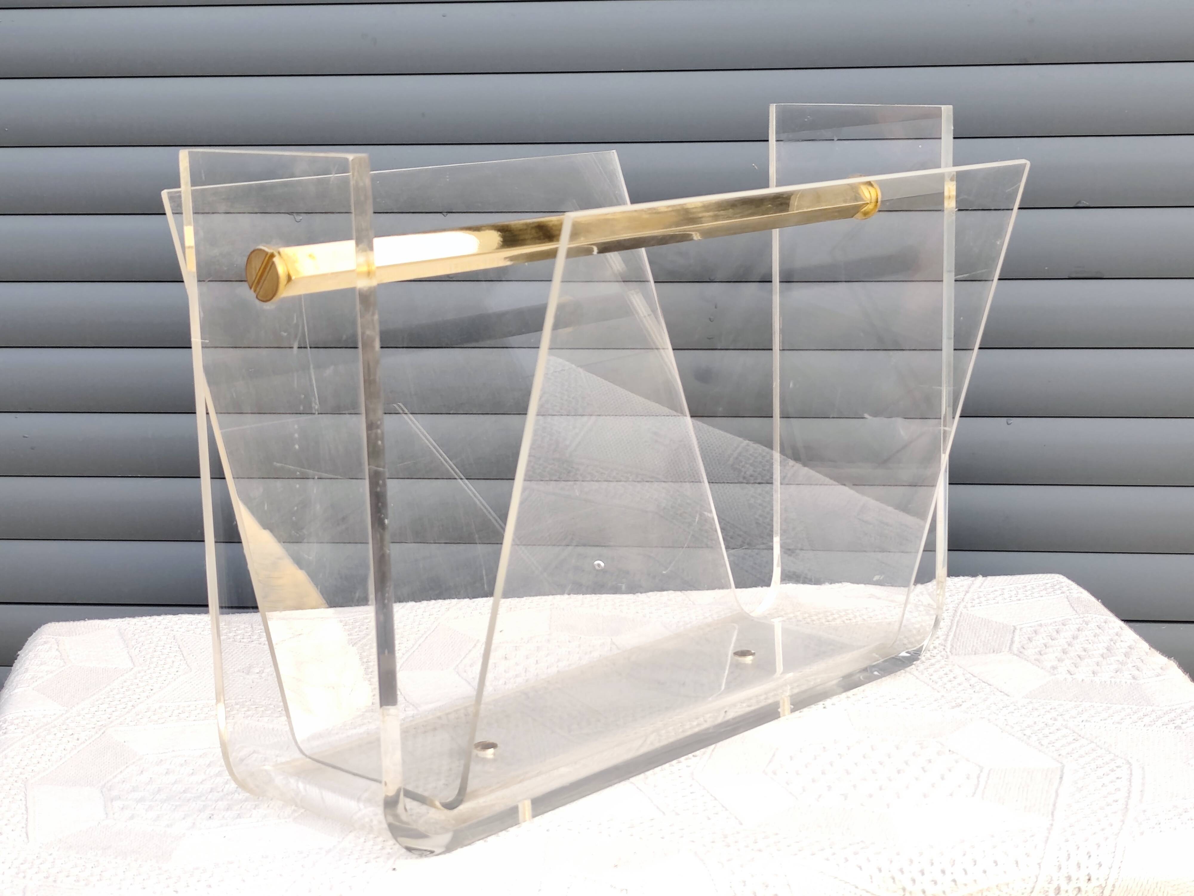 Vintage plexiglass magazine rack