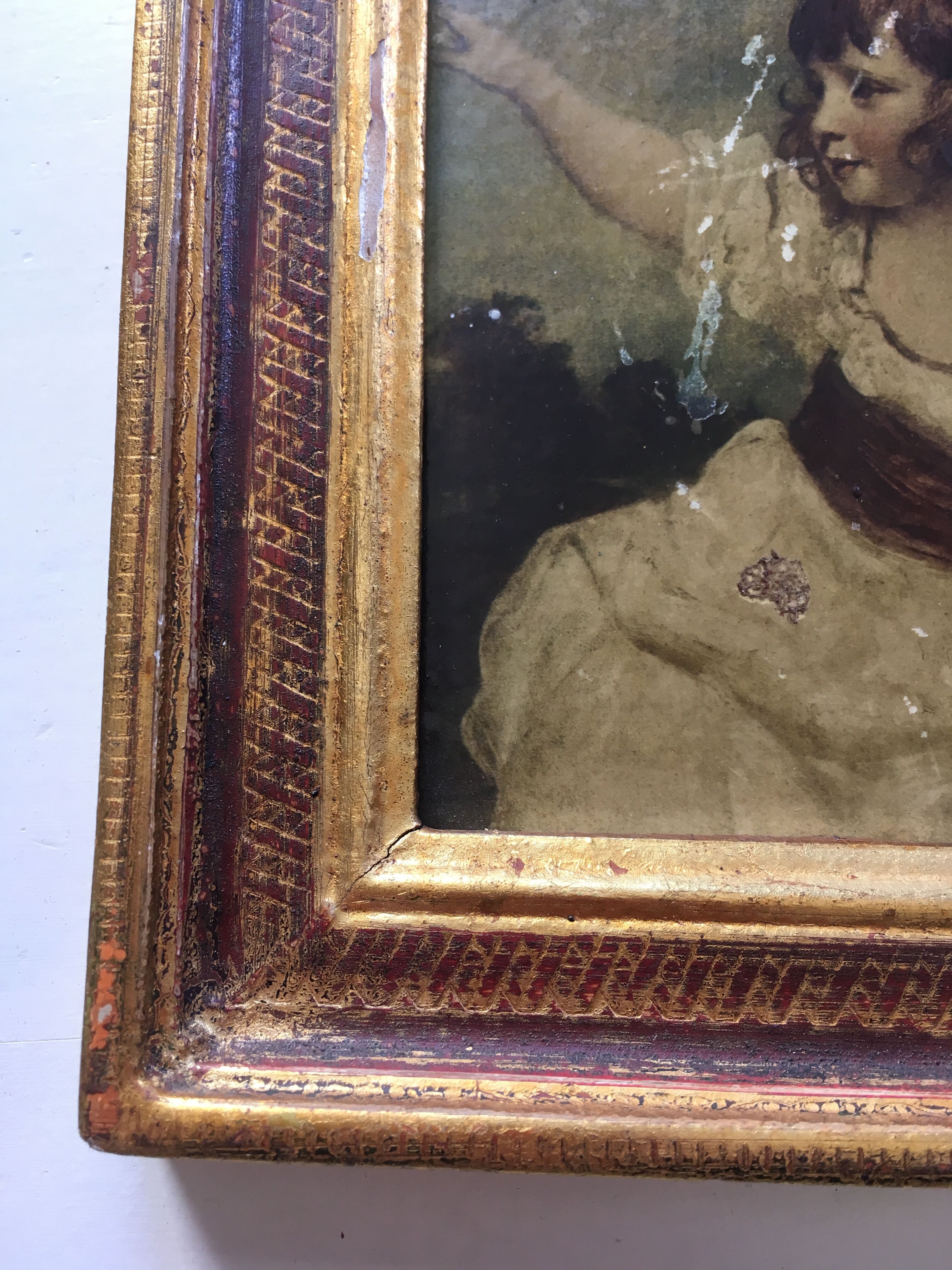 Assortment of 3 old paintings with children