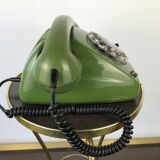 Green phone with vintage dial from the 70s