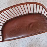 Small Art Deco bench and armchairs in beech, 1930s