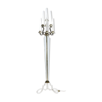 Floor lamp in bronze and crystal Sabino 1930