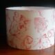 Abat-jour rond toile de jouy rouge et blanche