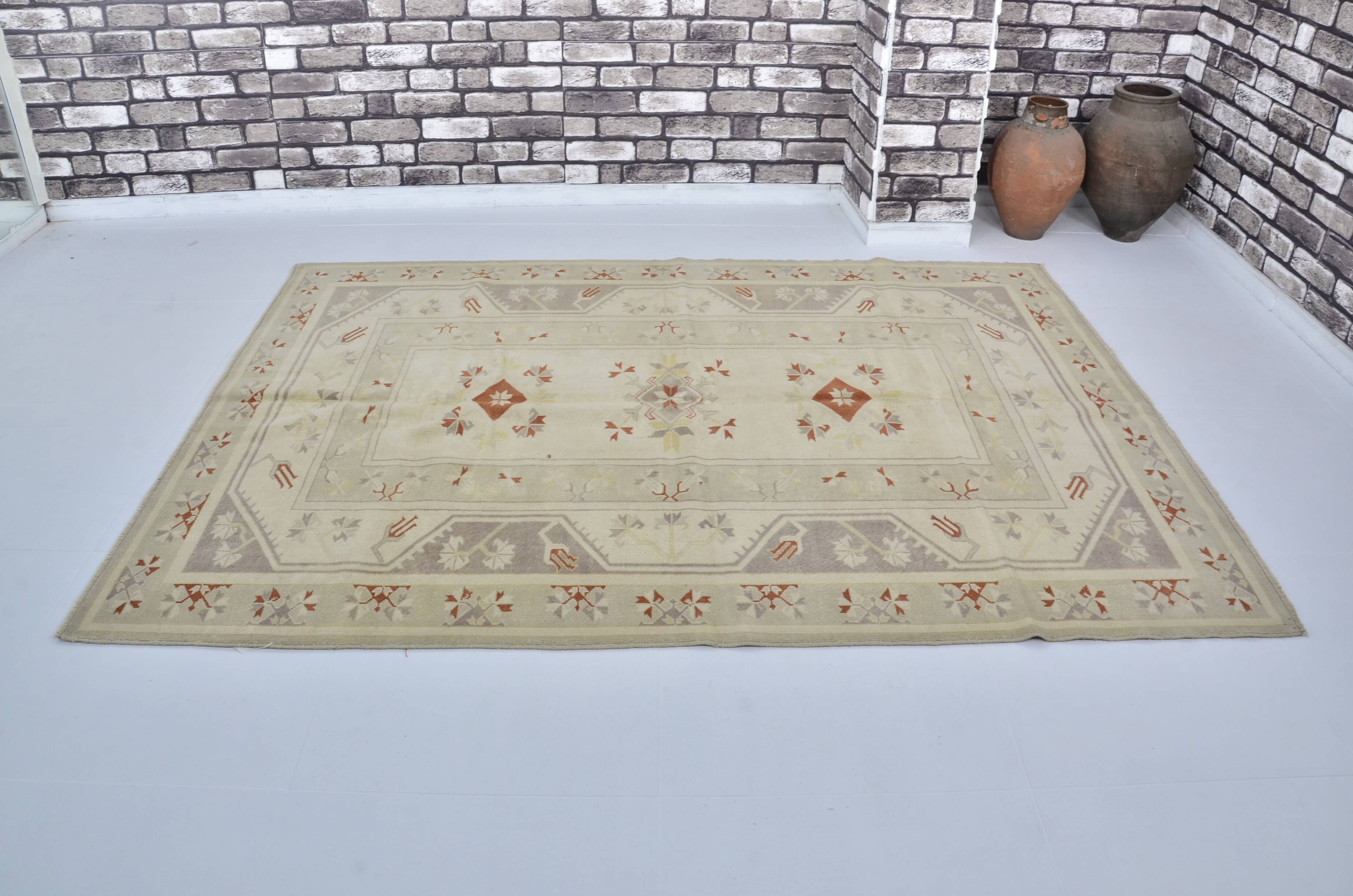Beige Handknotted Anatolian Wool Carpet sku 2136