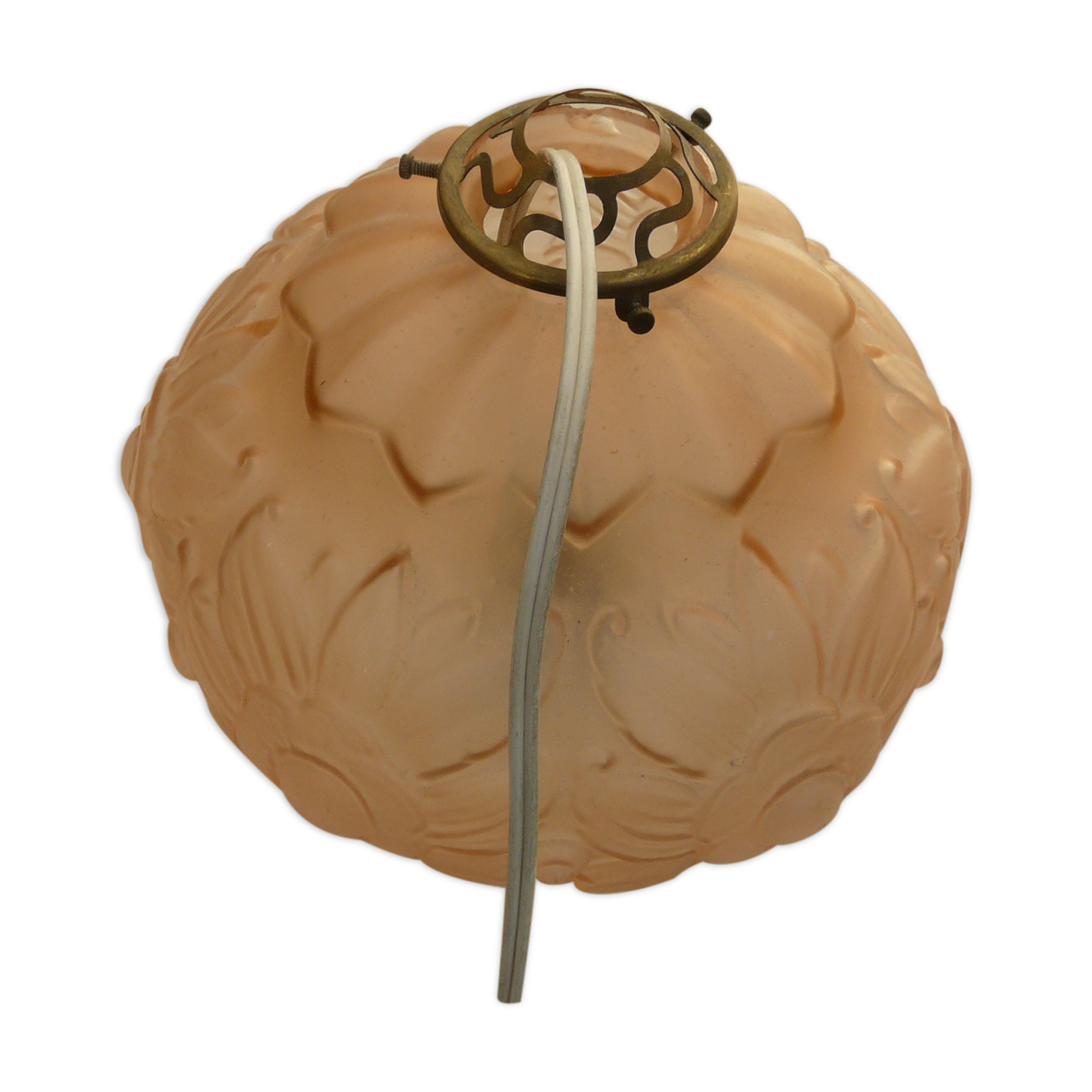 suspension  art déco en verre moulé