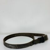 Miroir cerclage cuir artisanal