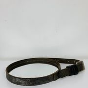 Mirror with handmade leather strapping