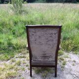 Voltaire wooden armchair in mahogany wood