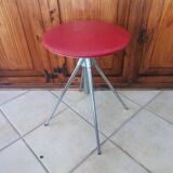 German red leather swivel filigree rotating height adjusting stools by Hailo 1960s, Set of 2