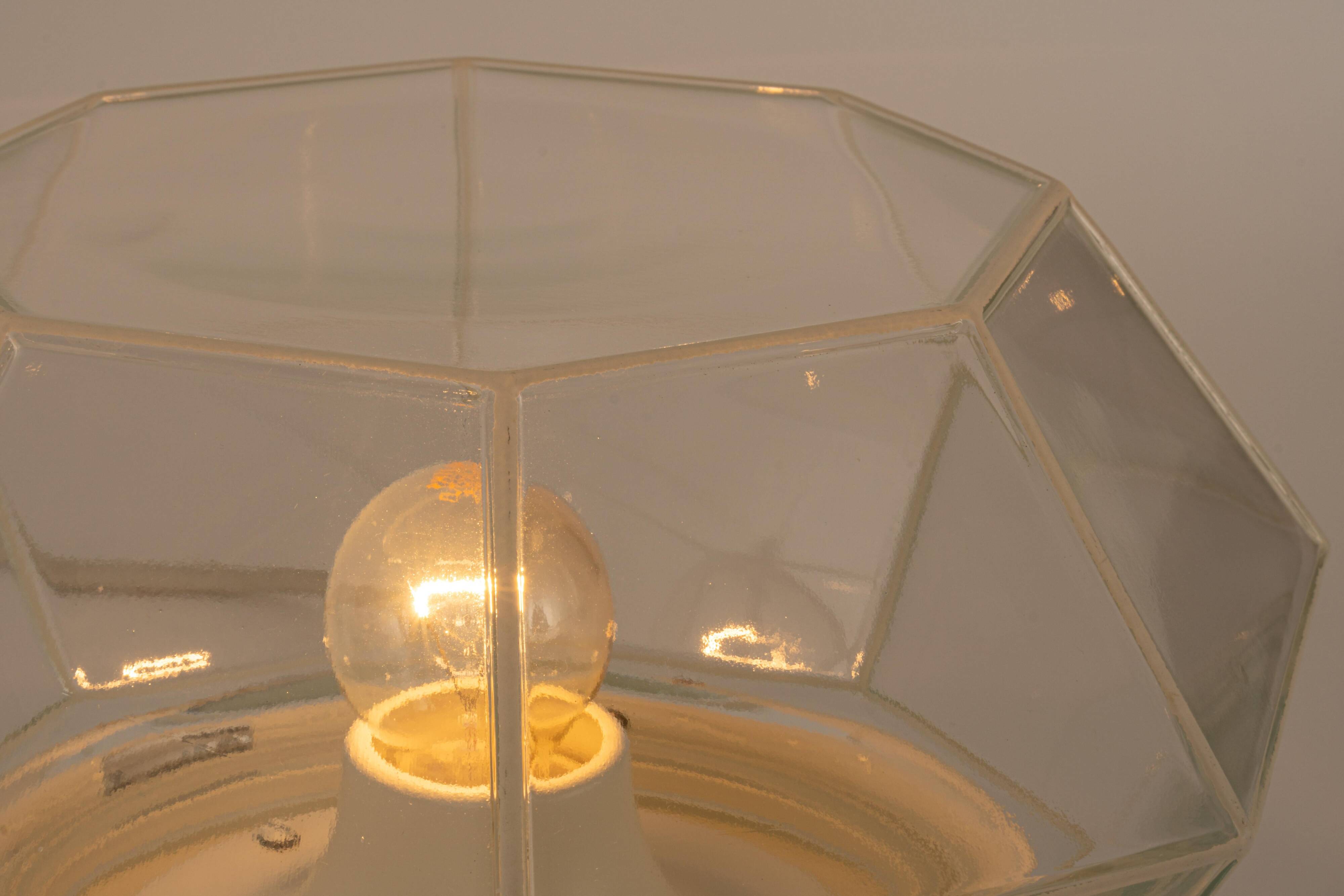 white glass ceiling lights by Limburg, Germany, 1960s.