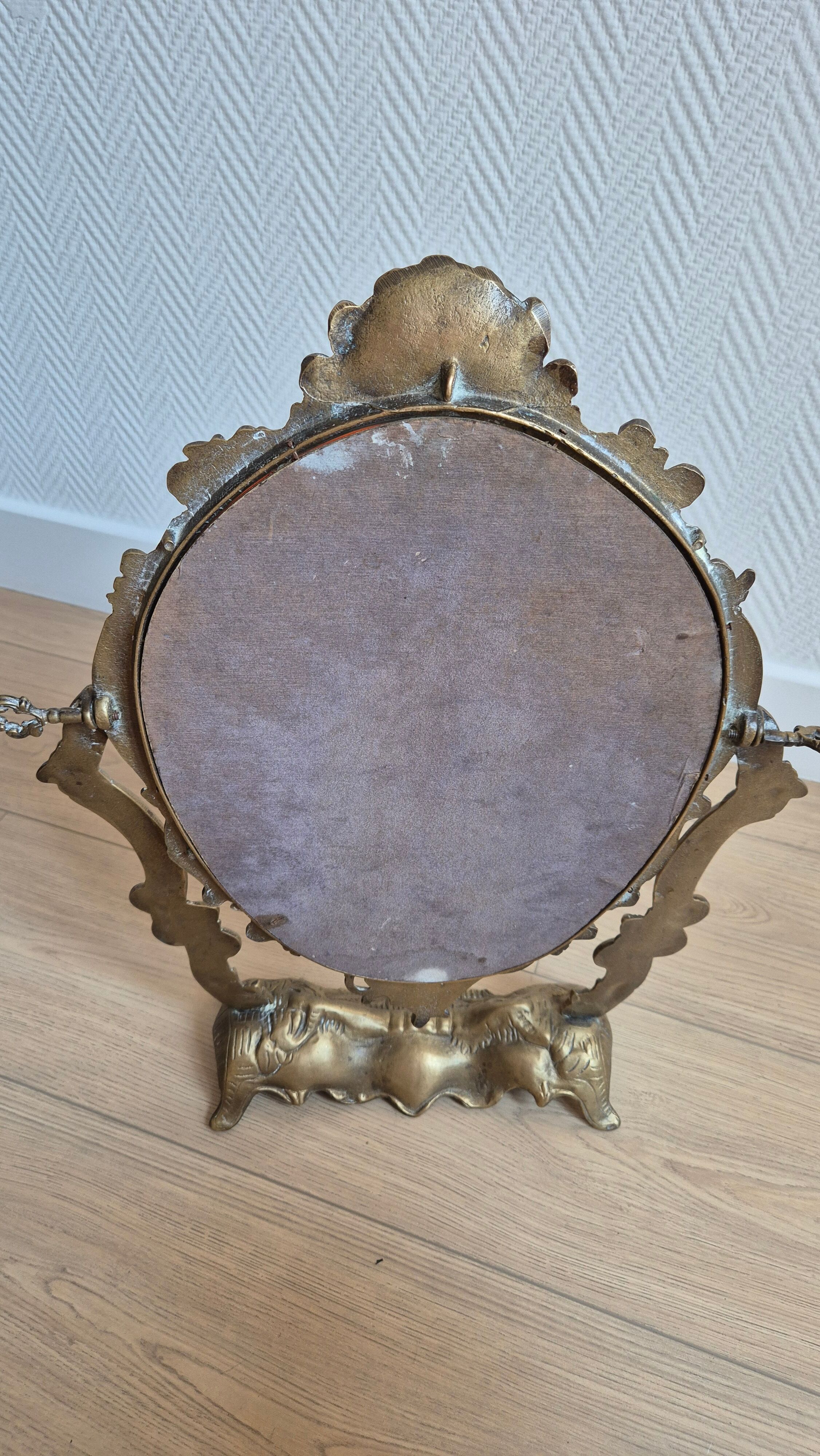 Antique table mirror in bronze — Louis XV Rococo style — 1900-1920