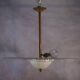 Art Deco chandelier in frosted and mirrored glass, 1940s