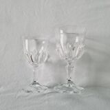 12 verres à pied vintage en cristal d´Arques