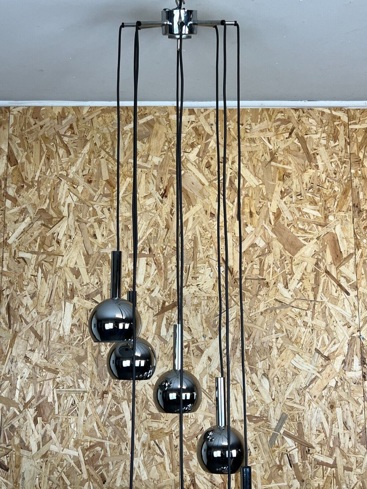 60s 70s Wortmann & Filz cascade lamp ceiling light chrome space age