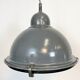 Grey Industrial Pendant Lamp with Clear Glass Cover, 1970s