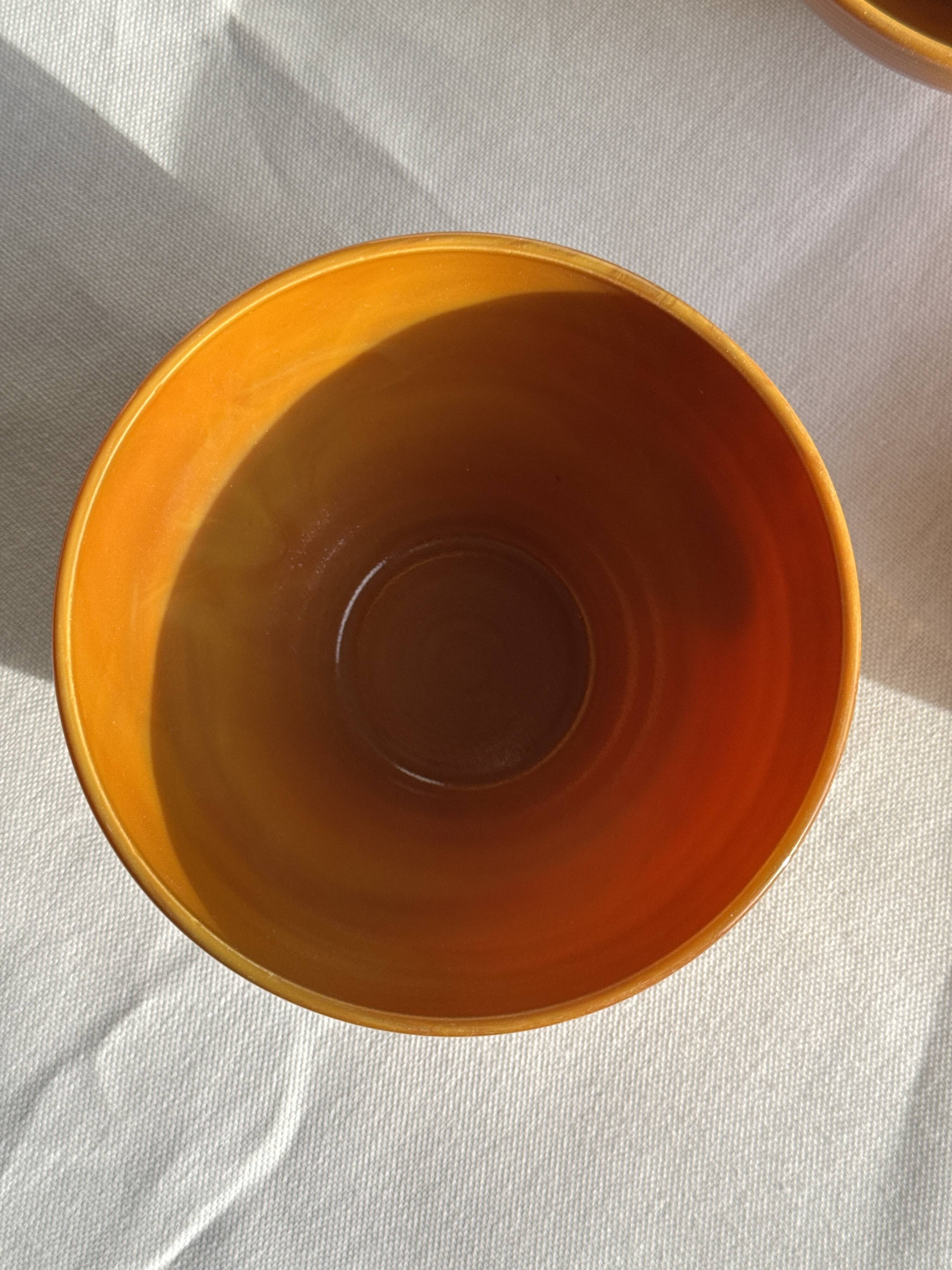 Lot de 4 petits bols marrons en verre H12 D13