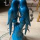 Superb Arras Lamp & Flower Faience - Silvered Bronze - Boler brand -