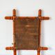 Bamboo effect wooden barber mirror 44 x 39 cm