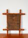 Bamboo effect wooden barber mirror 44 x 39 cm