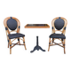 Ensemble table et 2 chaises bistrot vintage/rotin et vinyle tressé