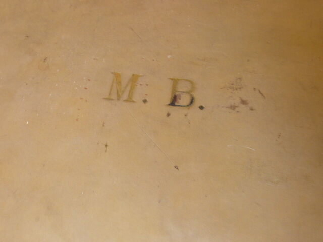 Suitcase leather monogrammed MB