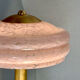 Art Deco mushroom table lamp, powdered pink Clichy glass