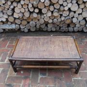 Rattan and cane coffee table